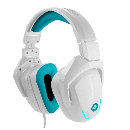 Diadema Gamer VORTRED V-930433 - Blanco/Cian, USB Diadema Gamer VORTRED V-930433 - Blanco/Cian, USB